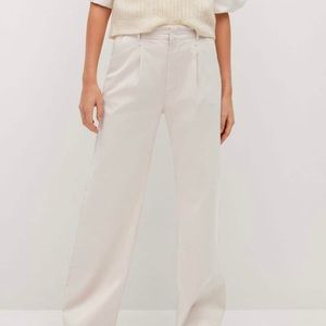 Mango pleat detail cotton trousers
